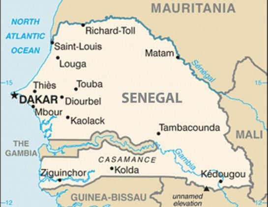 Mapa Gambia