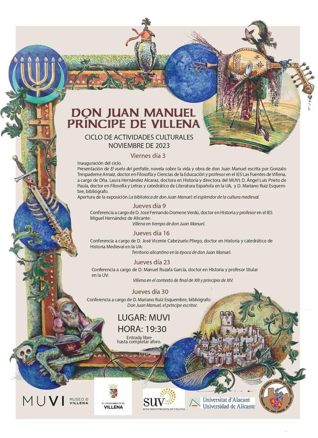 Cartel con los actos previstos