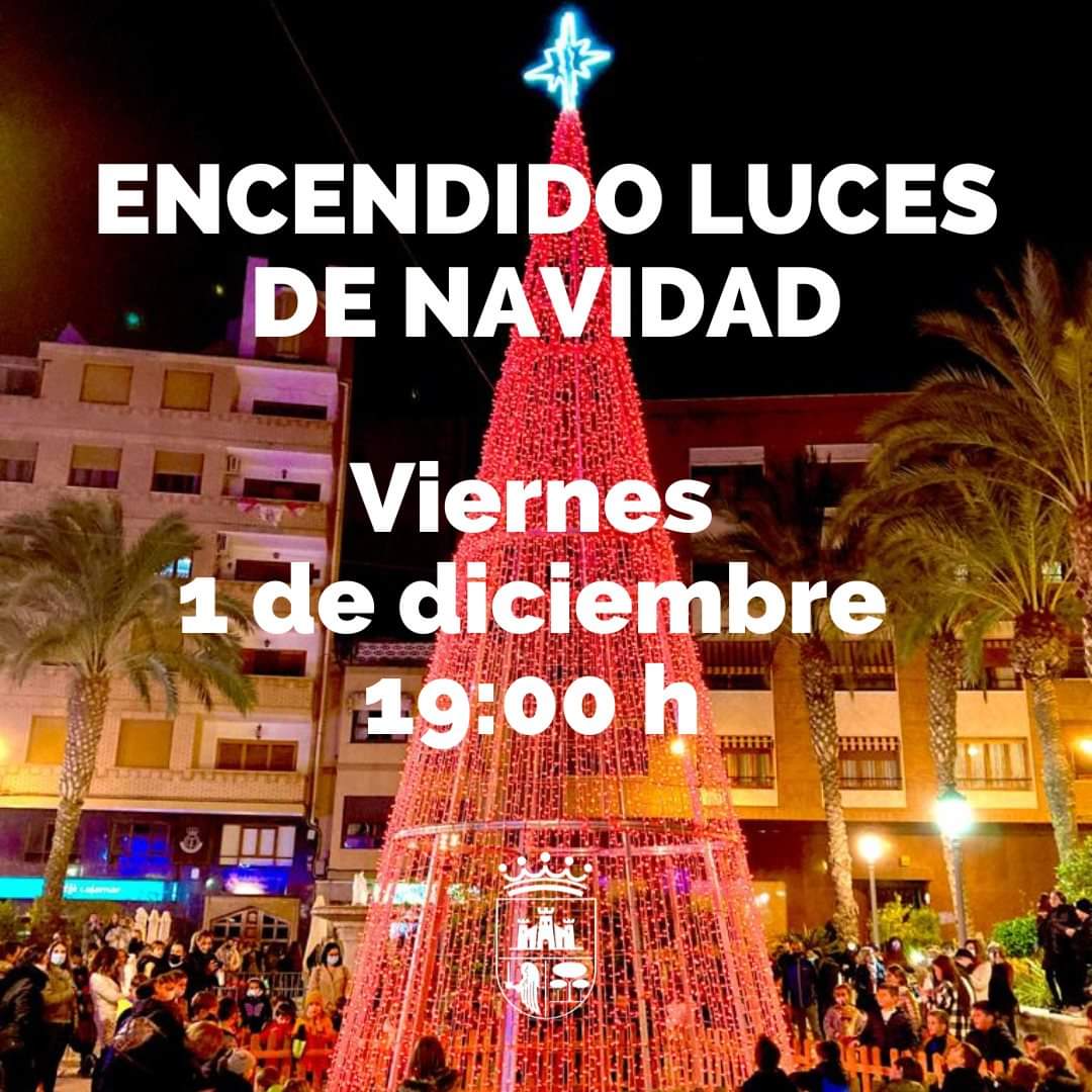 Cartel del encendido de la iluminación de Navidad