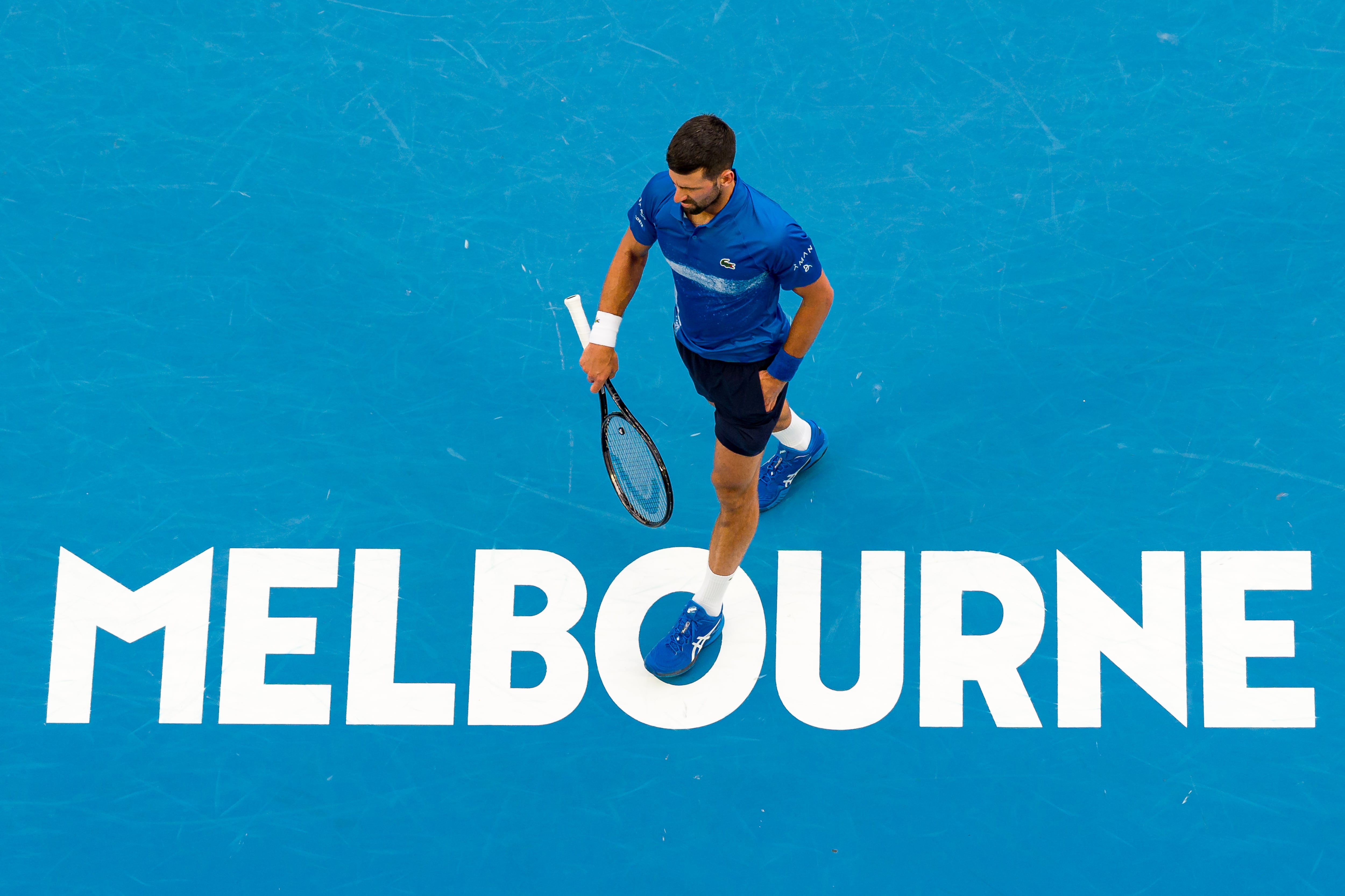 Novak Djokovic, durante su partido de octavos de final del Open de Australia