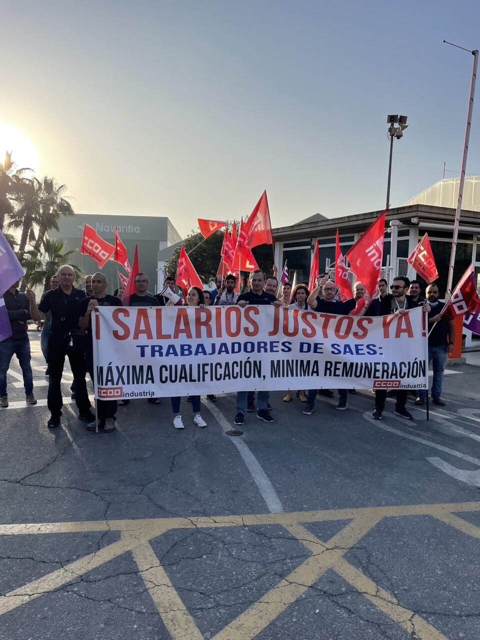 Manifestación de trabajadores de SAES