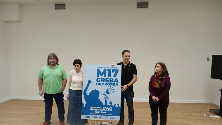 “SMI de 1.500 euros ya”: los sindicatos vascos y navarros convocan una huelga general el 17 de marzo