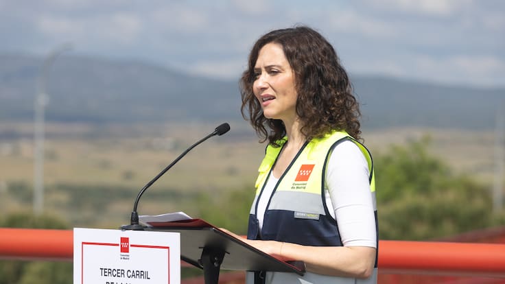 Isabel Díaz Ayuso, presidenta de la Comunidad de Madrid, inaugura el primer tramo del tercer carril de la M607