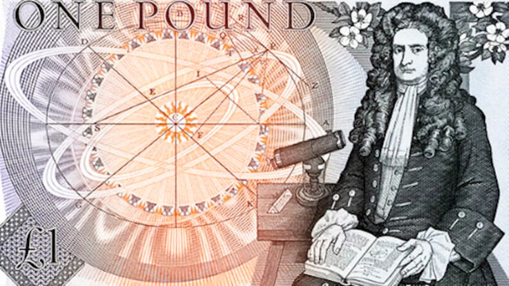 Isaac Newton y el canto de un duro