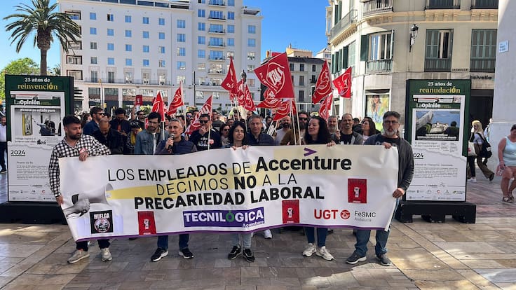 "Reclamamos un sueldo justo" A Dagracia, Accenture