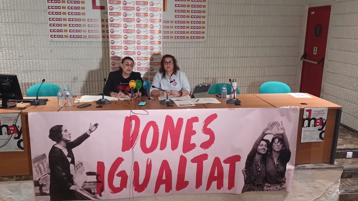 Eva Calleja, secretaria general de CCOO en l'Alacantí i les Marines y Yolanda Díaz, secretaria general de UGT en l'Alacantí, en Hoy por Hoy Alicante con motivo de la celebración del 1º de Mayo