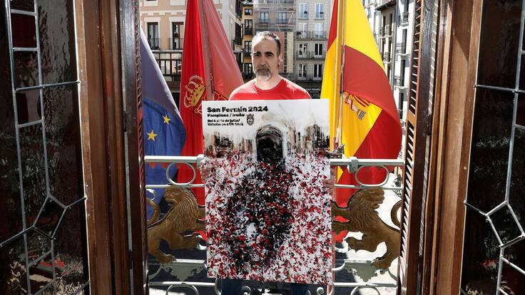 El cartel 'Gaiteros', de Ángel Blanco, anunciará los Sanfermines 2024