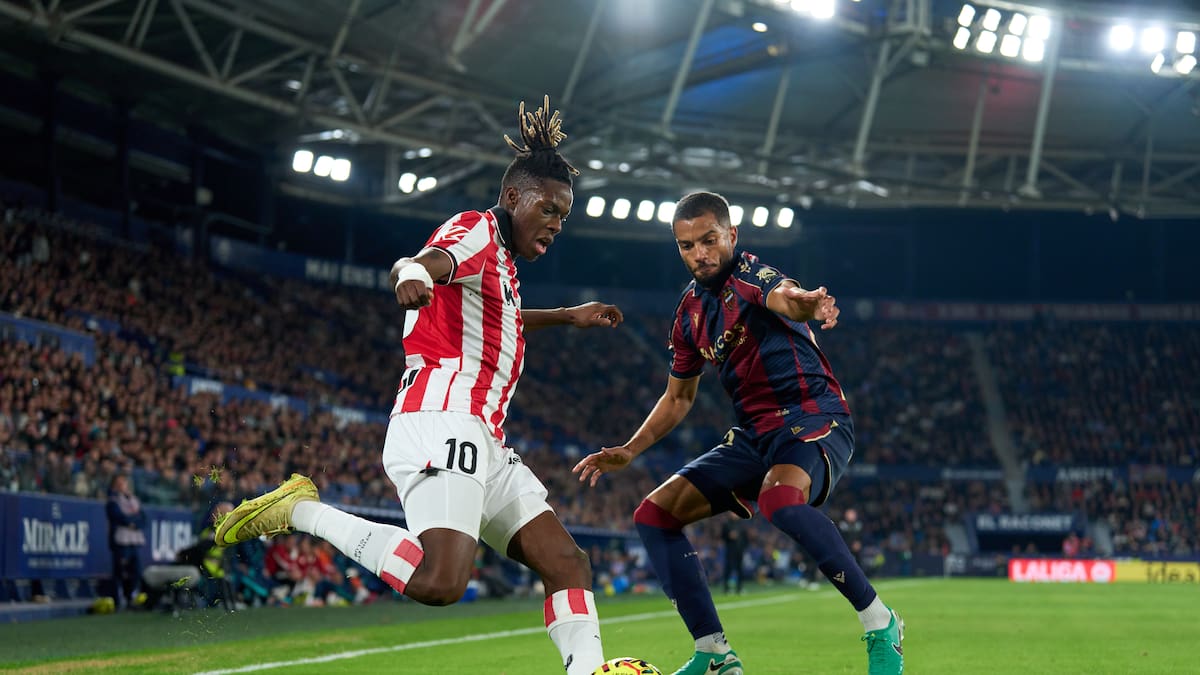 “Los de Bilbao no temblamos”: Nico Williams renace con un golazo en la victoria del Athletic en Levante (0-2)