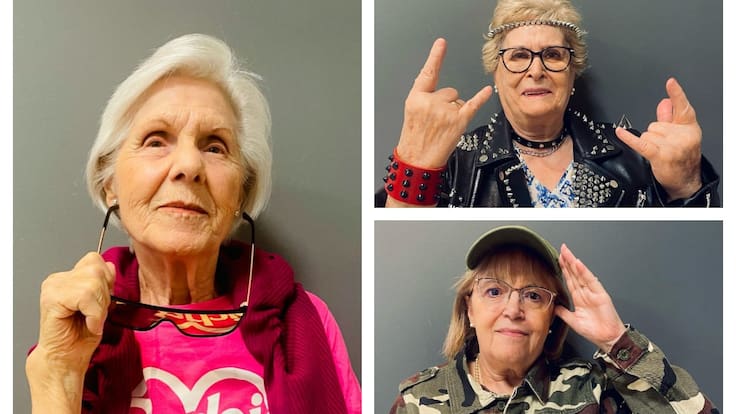 Entrevista a Beatriz González y María Gallardo, usuarias de la Residencia Ballesol, que se visten de Barbies y rockeras para luchas contra el edadismo en el 8M