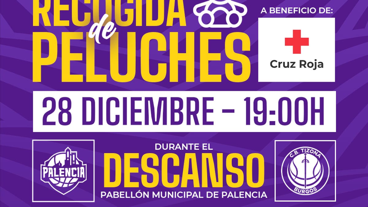 Recogida de peluches solidaria, este domingo con Cruz Roja y Súper Agropal Palencia Baloncesto