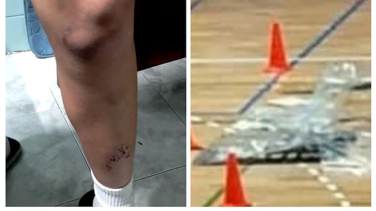 Daniel Borona, presidente Asociación de Vecinos por Colmenar Viejo, denuncia las numerosas goteras presentes en la Ciudad Deportiva Juan Antonio Samaranch del municipio