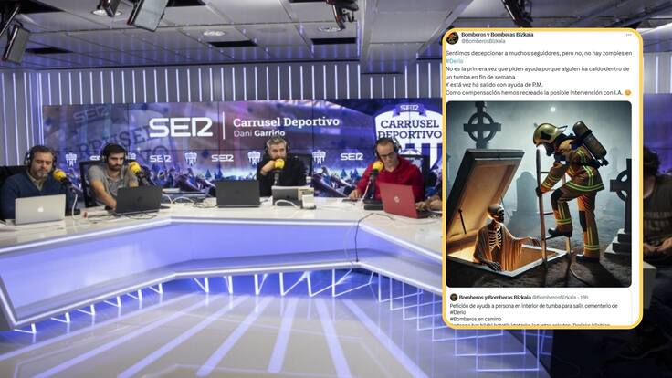 Del tuit viral de los bomberos de Bizkaia al miedo a aterrizar en Bilbao: las bromas en Carrusel Deportivo