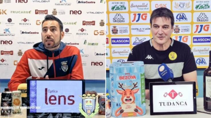 Los entrenadores de la Arandina, Álex Izquierdo, y Villa de Aranda, Mariano Ortega, repasan en El Banquillo las trayectorias de ambos equipos