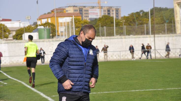 Javi Rivas al término del partido ante el Alcalá