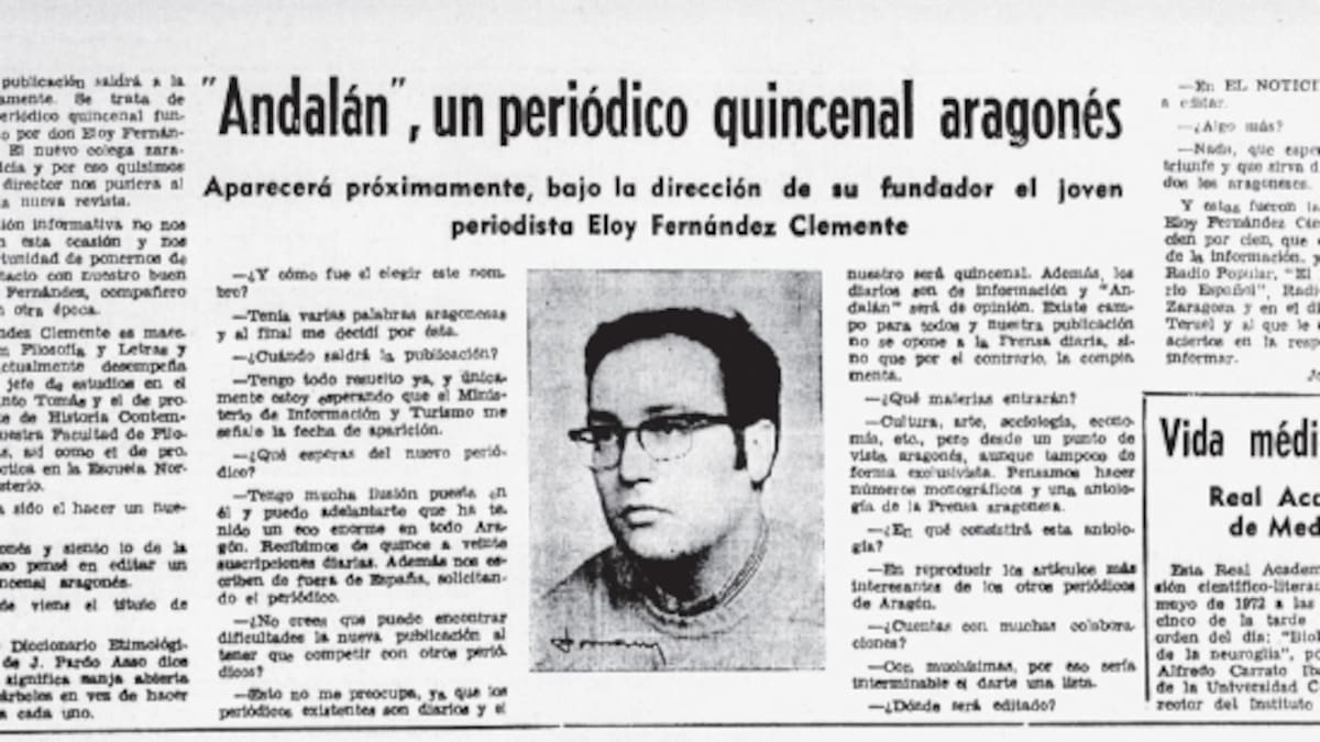 Eloy Fernández Clemente, premio Aragón 2022 a Andalán - Hoy por Hoy Aragón (20/04/2022)