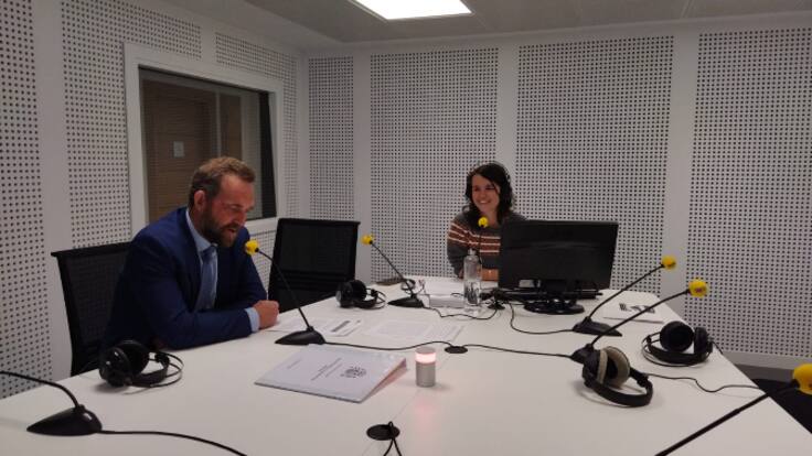 Entrevista a Fernando Valdés, secretario de Estado de Turismo, en su visita a Navarra (27/05/2022)