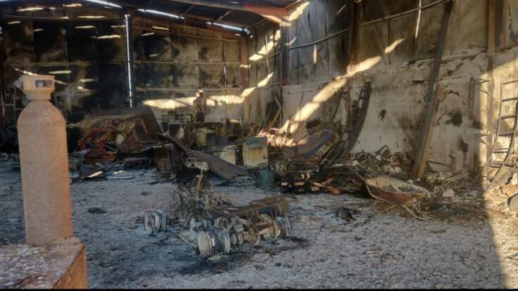 Movilización de apoyo al alcalde de San Martín de Unx por los daños sufridos en el incendio