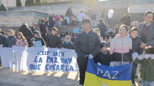 Fragmento del manifiesto del Día de la Paz. CEIP Jaén