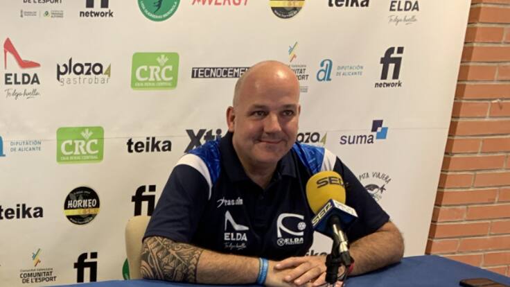 Chema Vives, Ent. del Elda Prestigio, antes de recibir al Rocasa Gran Canarias