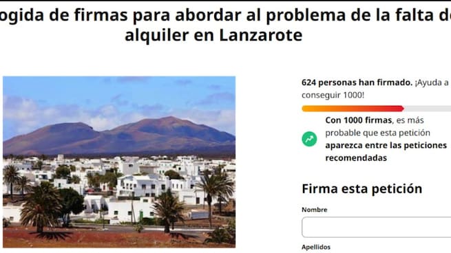 Inician una recogida de firmas ante la falta de viviendas en alquiler en Lanzarote