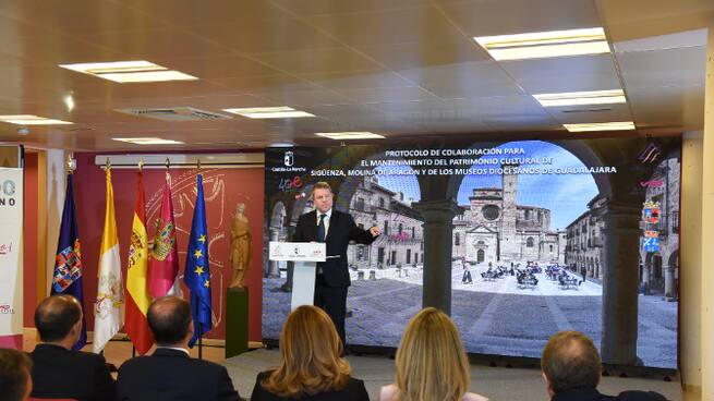 Emiliano García-Page, convenio Patrimonio Iglesia Guadalajara