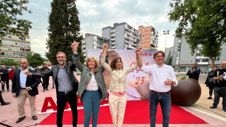 María Jesús Montero, vicesecretaria general del PSOE, apoya a Javier Ayala en Fuenlabrada