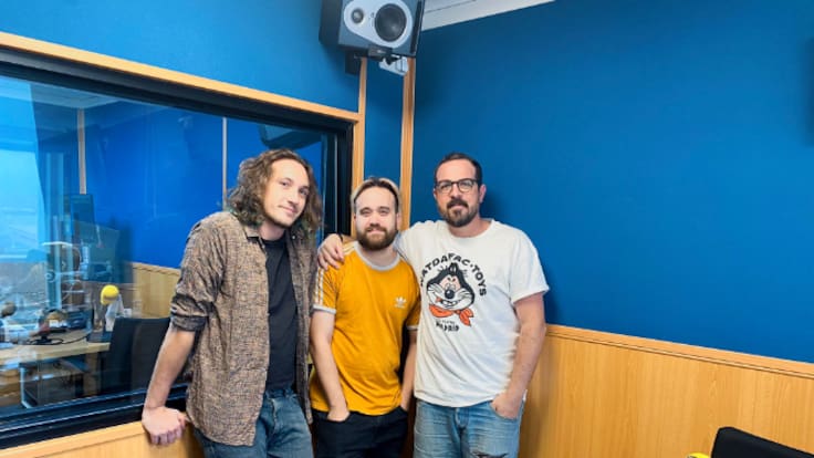 Juanpe Jiménez (Globin Circus), Bruno Laencina (Ruto Neón), Álex Dumdaca (Nunatak), en Hoy por hoy Cartagena