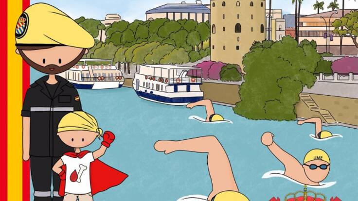 La UME celebra este sábado la V Travesía a nado por el Guadalquivir para animar a donar médula ósea