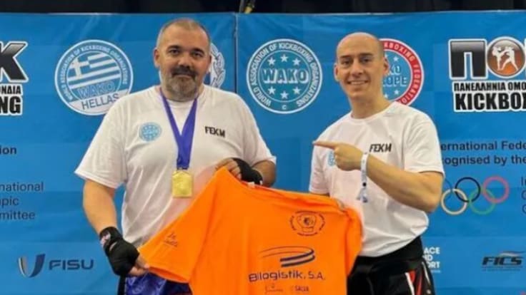 Y Óscar Gómez volvió de Grecia con medalla