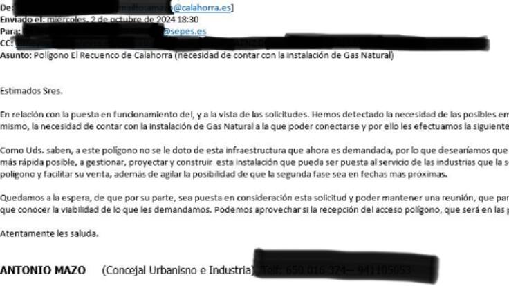 El Ayuntamiento de Calahorra responde a la Delegada del Gobierno por la gestión del polígono El Recuenco