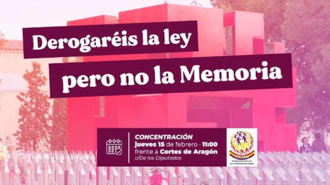 Protesta de las asociaciones memorialistas contra la derogación de la Ley de Memoria Democrática Aragón - Anabel Lapuente, presidenta de la Plataforma de Acción por la Memoria en Aragón - La Rebotica (15/02/2024)
