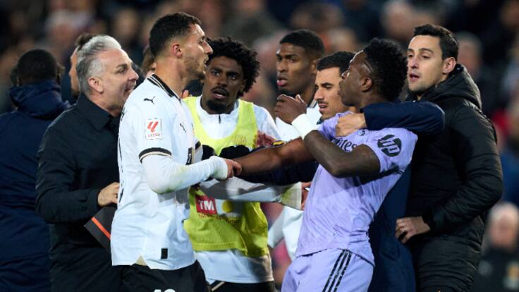 Vinicius, Ceballos, Tchouaméni y Rüdiger protagonizan una bronca importante en el túnel de vestuarios de Mestalla