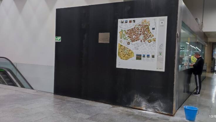 Problemas con las goteras en la estación de autobuses de Pamplona