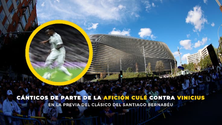Cánticos de "¡Es diferente, Vinícius es diferente!" y "¡Guti maricón!" a la entrada de aficionados culés en el Bernabéu