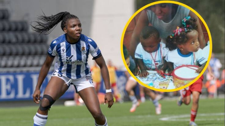 De llegar en patera a poder ser campeona de la Nations League con España: la historia de Edna Imade con su madre y su hermano
