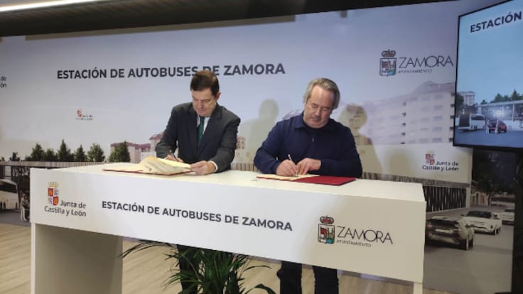 Guarido y Fernández Mañueco firman la cesión para la remodelación de la estación autobuses de Zamora