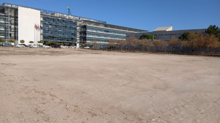 El nuevo aparcamiento disuasorio de Hacienda, en Murcia, funcionará como 'mini tanque' de tormentas
