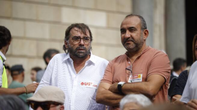 Entrevista a Camil Ros i Javier Pacheco, secretaris generals d'UGT i CCOO a Catalunya