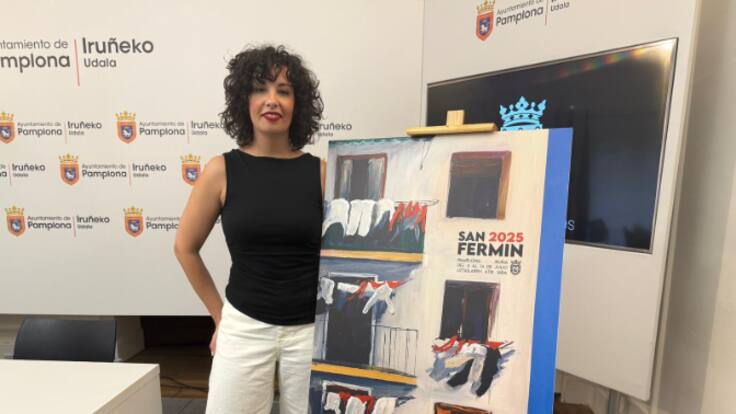 El cartel 'Hogar pamplonica', de Sandra Nadal, anunciará los Sanfermines 2025