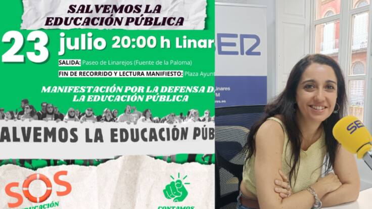 Fampa. Manifestación en defensa de la Educación Pública en Linares.