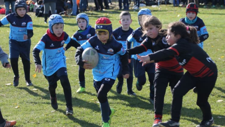 El Festival de Canteras trae a Aranda 1.000 niños para practicar rugby