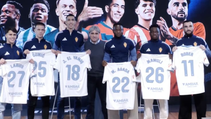 Presentación de los seis fichajes del Real Zaragoza
