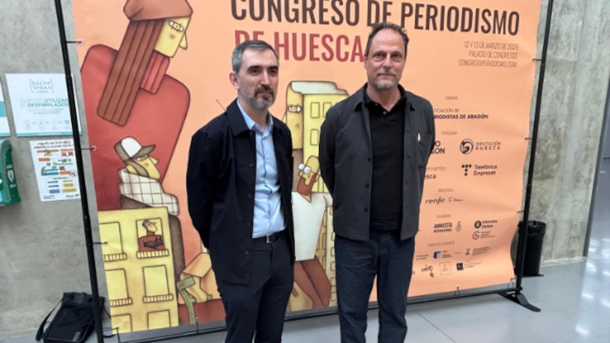 Ignacio Escolar y Jan Martínez Ahrens en la clausura del Congreso de Periodismo de Huesca