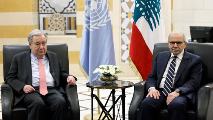 La presencia del jefe de la ONU frena por unas horas la tensión en Beirut