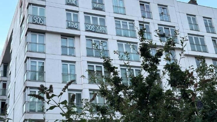 Maite Orduña, presidenta de la Comunidad de vecinos afectada en Novo Mesoiro