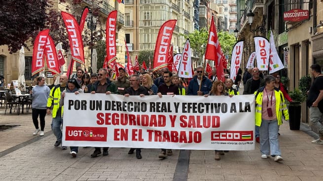 UGT y Comisiones Obreras han salido a la calle en el Día Mundial de la Seguridad y la Salud en el Trabajo