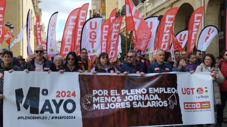 El Primero de Mayo en Logroño reivindica los derechos sociales y la democracia