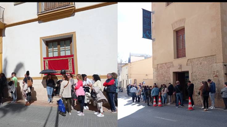 Largas colas para comprar las sillas de la Semana Santa de Lorca