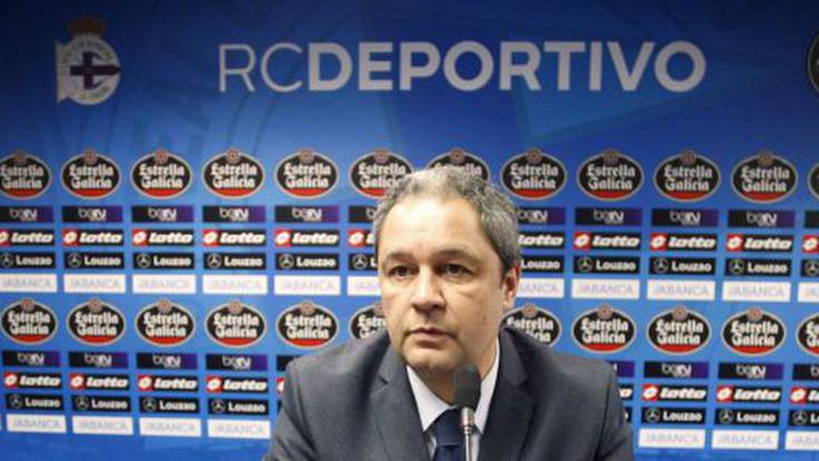 El presidente del Deportivo explica en rueda de prensa el cese del entrenador (30/05/2016)